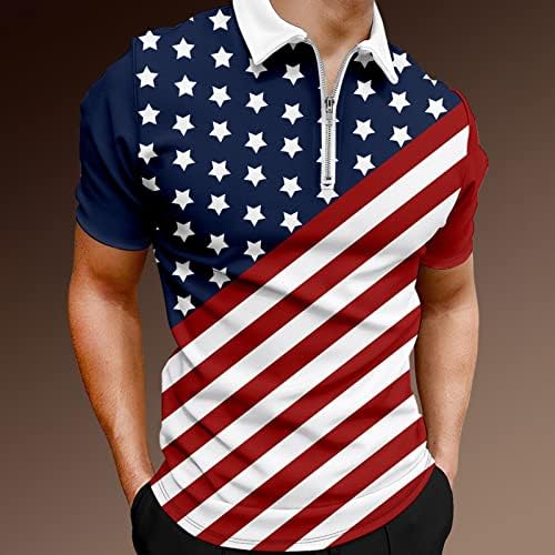 Muške američke zastava polo majice Patriotic 4. jula majice, ljetne casual vintage kratkih rukava