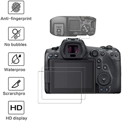 Aiselan za Canon EOS R5C TOP + ekran zaslon [2 + 2 kom], [HD CLEAR] [9h tvrdoća] [Anti-Schach] [Anti-prst] [Anti-Bubble] [Anti-Bubble]