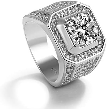 Dankadi Noble muški srebrni prsten 925 - kvadratni kubni Cirkon umetnut-klasični prsten-modni srebrni nakit-dodatna oprema za zabave