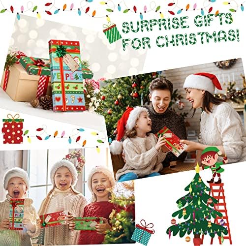 16 kom božićne poklon kartice kutije sa lukovima i nazivnim naljepnicama Božićne poklone kutije za oblaganje Xmas party male kutije