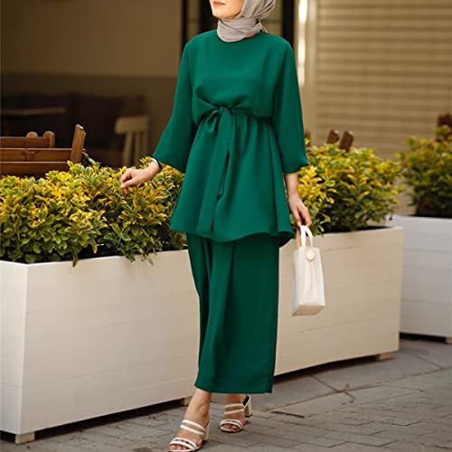 Obeeiiiiii Bliski Istočni arapski odijelo za žene s dugim rukavima na dugim rukavima široke hlače za noge postavljene u Dubaiju islamsku