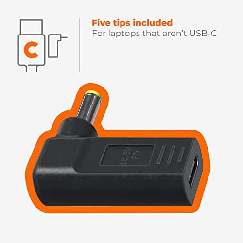 Einova 100w univerzalni Adapter, uključuje 5 Savjeti za punjenje & USB-C kabl za punjenje i prenos podataka, Gan Power arhitektura