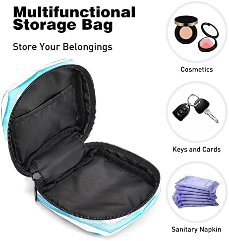 Torba za pohranu za sanitarne jastučiće, torbica za menstruaciju, periodni vrećica Organizator za ženstvene jastuke Tampons, plavi
