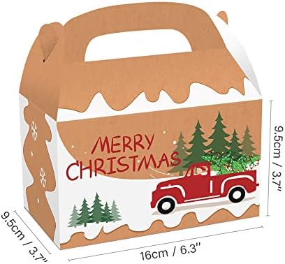 12pcs Božićne kutije za božićne teme Candy Goodie Favorit Boxes Chimney Snjegović ukrasne kutije sa ručkom za odmor za vjenčanje za