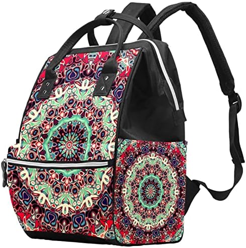 Guerotkr putnički ruksak, ruksak pelena, ruksak pelena, uzorak indijskog plemenskog okruglog cvijeća
