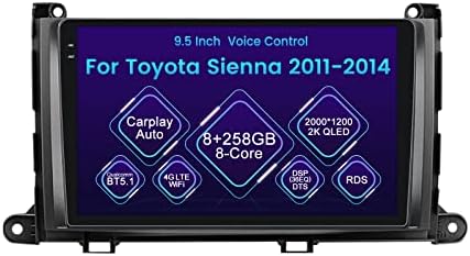 Android 11 Auto Radio Stereo za Toyota Sienna 2011-2014, Biorunn 9,5 inča GPS Navi Okta jezgro glasovna kontrola Carplay Android Auto,