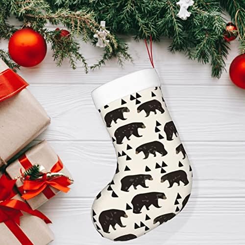 Austenstern Božićne čarape Hipster Bear Woodland Dvostrano kamin Viseći čarape