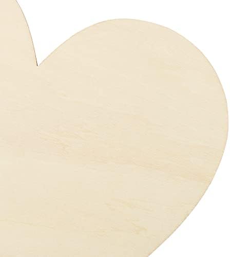 Hoigon 30 kom. 8-inčni drveni srca, nedovršeni izrezi srca od drveta, prazne drvene kriške oblika srca za diy Craft Embolliment, vjenčanje,