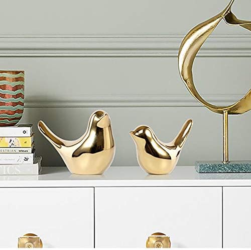 Ussuma Golden Keramic Bird Figurine Kućni ukras Početna Mekani ukras Desktop Moderni stil zlatni ukrasni ukrasi za dnevni boravak