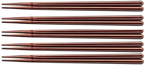 J-Kuhinje PBT štapići, set od 5, 8,1 inča, šesterokutni drveni zrno, štapići, lakirani shunkei premaz, izrađen u Japanu