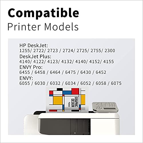 Lemero Uexpect 67XL Zamjena prepravljenog tinta za 67xL HP pisača 67 XL za ENVY 6055 6052 6455 Deskjet 2755 2722 4155E 2725 1255 Printer