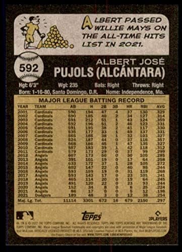 2022 Heritage baštine visoki broj 592 Albert Pujols St. Louis Cardinals MLB bejzbol trgovačka kartica