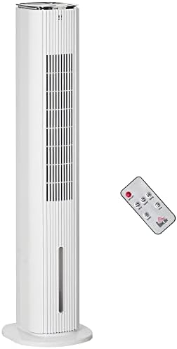 Homcom 42 2-u-1 evaporativni hladnjak zraka, prijenosni ventilator za hlađenje za kućni ured sa 3 načina, 3 brzine, daljinski upravljač,