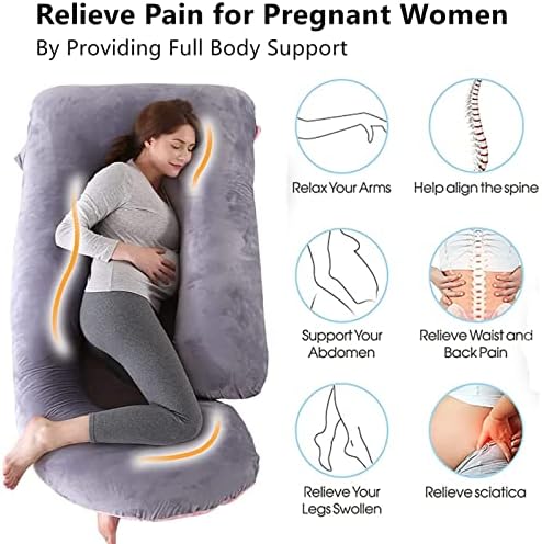 Dexbexs trudnički jastuci, J oblikovani jastuci za cijelo tijelo witn uklonjivi poklopac, podrška za leđa, noge, stomak, bokove, trudnički