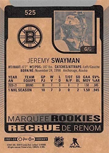 2021-22 O-pee-chee 525 Jeremy Swayman RC Rookie Boston Bruins NHL hokejaška kartica