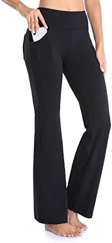 Žene čvrste ravne hlače sa džepovima visokog struka elastične pantalone za pantalone za pantalone za pilates joga trčanje