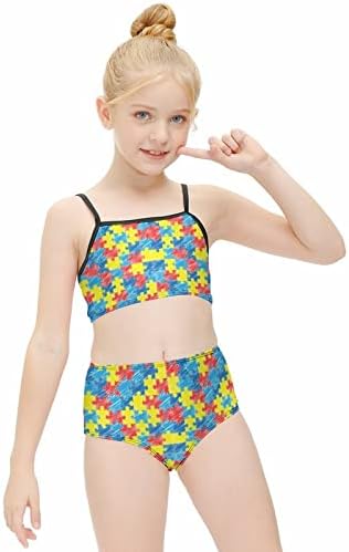 Weedkeycat Colouty Autism Swaress Puzzle Dvoetalni kupaći kostim za devojke za zabavne kostime kupaći kostim bikini set plaže
