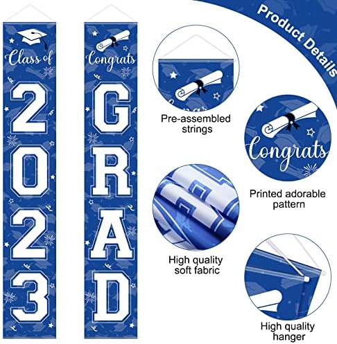 Dekoracije za diplomske zabave klasa 2023., Diplomske dekoracije sa čestitkama Grad Banner Fringe folija papir za zavjese baloni sa