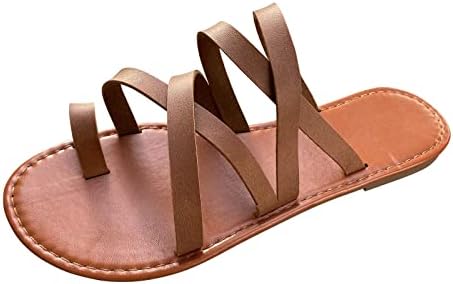 Wedge Peep sandale za žene ženske modne jednobojne kože tanke trake u kombinaciji sa kopčom ravne Ležerne sandale sandale 90-ih