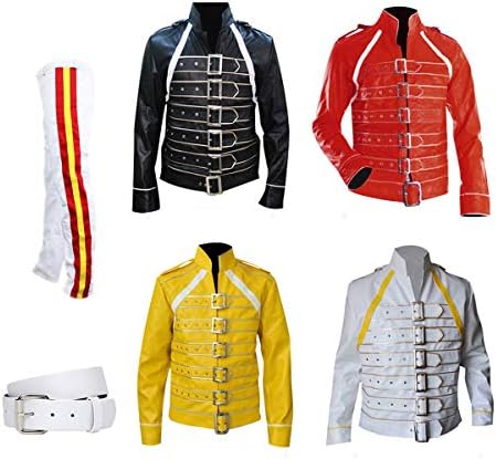 Mercury kostim mens pop rock zvezda koncertne kostime 80-ih rock legenda kostim odrasli olovni pjevač žuti jakni