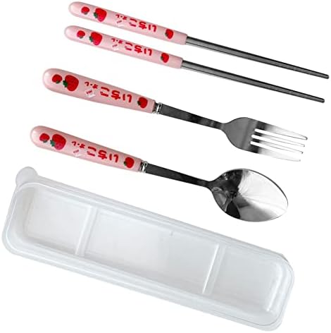 Prijenosni Set pribora za jelo, 3 kom posuđa od nehrđajućeg čelika viljuške kašike štapići za jelo s prozirnom kutijom za odlaganje