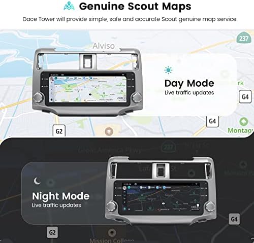 Dasaita & Scout Head jedinica za Toyota 4Runner 2014-2019 Stereo Radio Nagrade komplet GPS navigacija Android 10 Multimedia Music