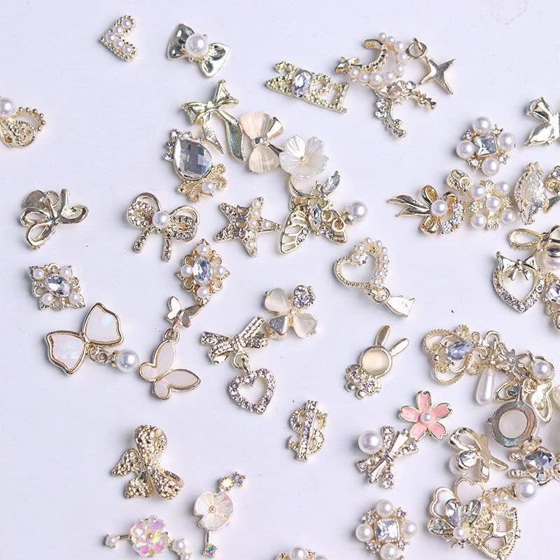 50kom 3d mješoviti stil Luksuzni Cirkon dijamant Nail Art Charms Hollow Dangle Piercing nakit privjesci za privjeske, 3-24kom