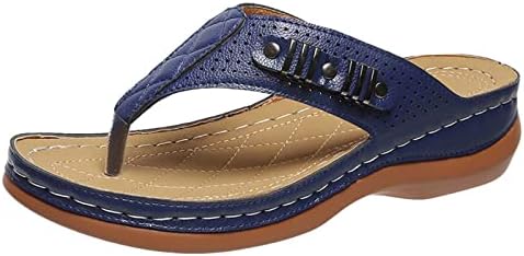 XipCokm Wedge Sandale za žene Faux kožni luk potpora Flip Flops Clip-nožni papuče na otvorenom klizače na plaži
