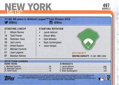 2019 FAPPS 497 Citi polje New York Mets MLB bejzbol trgovačka kartica