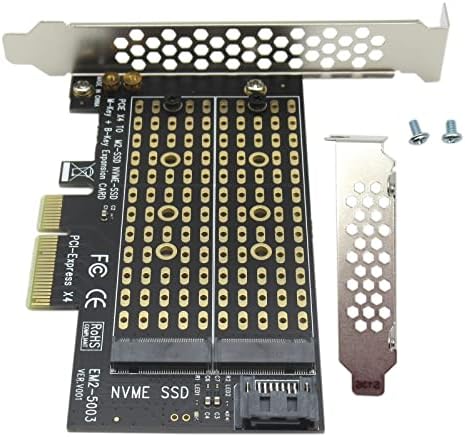 Novo! 2pcs Dual M.2 PCIe adapter M.2 NVME & M.2 SATA SSD za PCI-E 3.0 x 4 Ekspanzijska kartica Podržava 2280 2260 2242 2230 SSODIONI