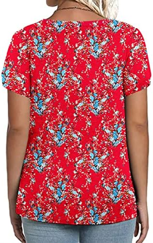 Ženska bluza za ljeto 2023. plus veličine Žene Casual Kratki latica tiskani s majicom V-izrez Losep Tops Bluuse
