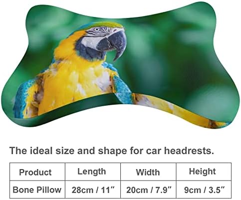 Macaw Parrot 2pcs Jastuci za automobile Prozraci automatsko-dizanje jastuka za glavu, udoban jastuk za sjedalo se nalazi u svim vozilima