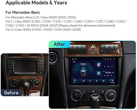 XTRONS Car Stereo za Mercedes Benz C CLK W209 W203, Android 12 Octa Core 4GB + 64GB Auto radio, 9 IPS dodirni ekran GPS navigacija