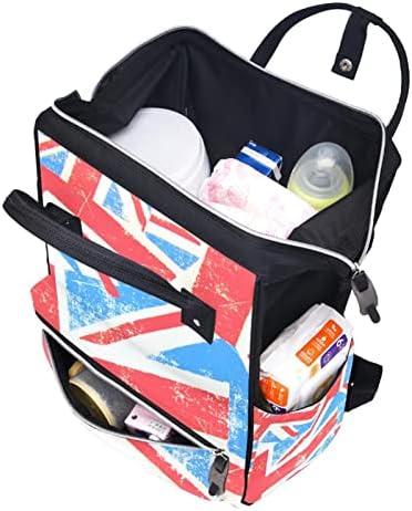 Guerotkr Travel Backpack, Torbe od pelena, Backpack Bager pelena, Vintage Art Velika Britanija zastava