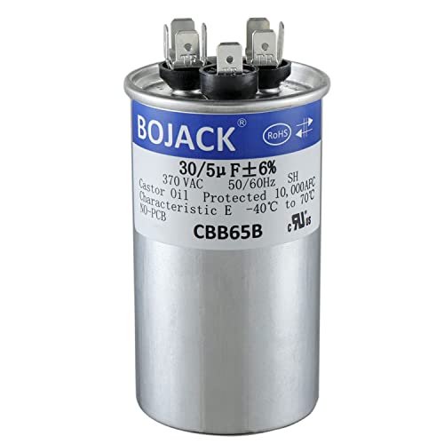 BOJACK 30+5uF 30 / 5MFD ±6% 370V CBB65 dvostruki kružni početni kondenzator za AC motor ili ventilator ili kondenzator