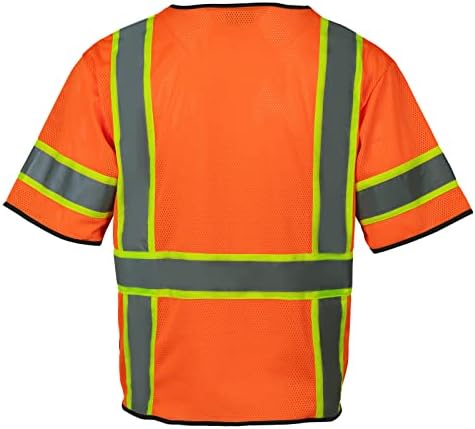 SICOBO HI Vis majice za muškarce, sigurnosne prsluke reflektiraju se s džepovima i patentnim zatvaračem, majice visoke vidljivosti klase 3
