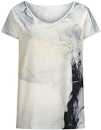 Grey Teen Girl Crewneck Tees Bluzes T majice za ženske kratkih rukava Mramorni otisak Ljetni jesen 2023 odjeća y2k rh l