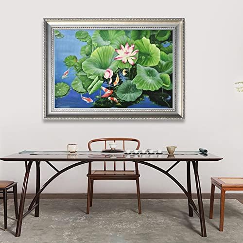 ZZCPT ručno oslikane slike zidna Umjetnost ulje na platnu šaran igra sa Lotus uljanom bojom zidno slikarstvo apstraktno platno zidni umjetnički dekor dnevna soba, 70x100cm