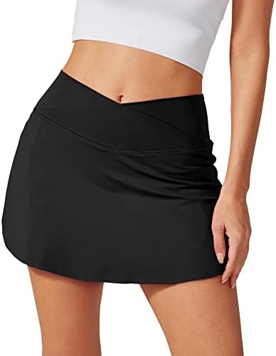 G4Free teniske suknje Žene Lagani nacrtati križnim strukom Atletičke golf skitne suknje sa džepovima za kratke hlače