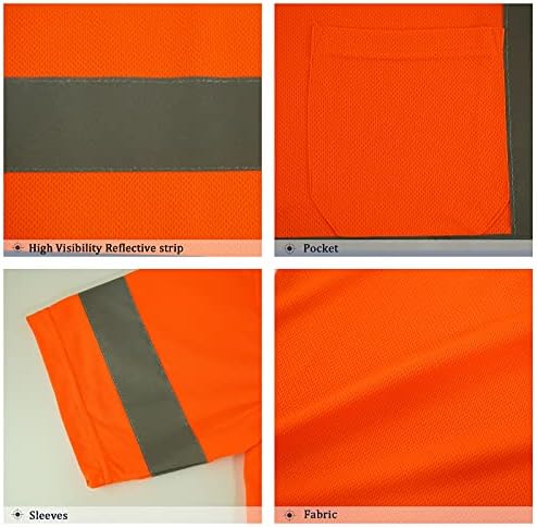 Pomerol Visoka vidljivost reflektivna sigurnosna majica 3 pakete prozračna narančasta majica sa kratkim rukavima sa hi-vis striptiz