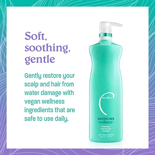 Malibu C plivači Wellness šampon-Paraben + šampon bez sulfata za suhu, lomljivu kosu - očuvajte kosu protiv hlora i oštećenja okeana-uklonite