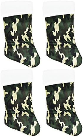 Regent Božićne čarape Camouflage 18 inča Fleece W / Plish Trim - 4 čarape