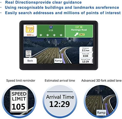 7-inčni automobil GPS navigacija GPS navigacija za kamion i RV i automobil, upozorenja za vozača, upute za skretanje, 2023 mapa i