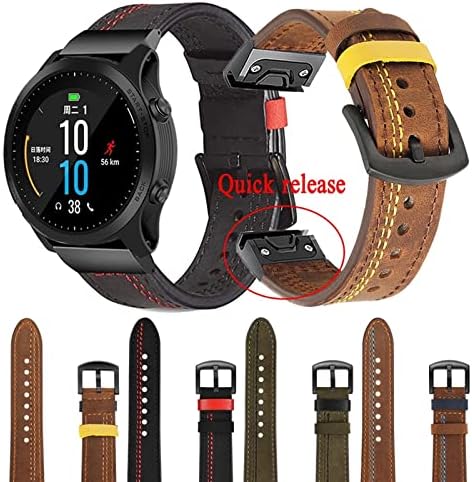 BAHDB Sport kožna traka za sat za Garmin Fenix 6X 6 Pro 5x 5 Plus 3 HR 935 945 22 26mm Easyfit Quick Release Smart Wrist Band