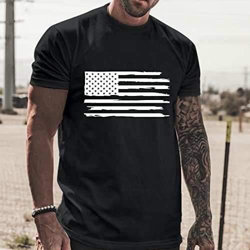 ZDFER muška dana za nezavisnost 4. srpnja kratki rukav majica kratkih rukava Američka zastava Ispiši ljetnu casual crewneck vrhovi