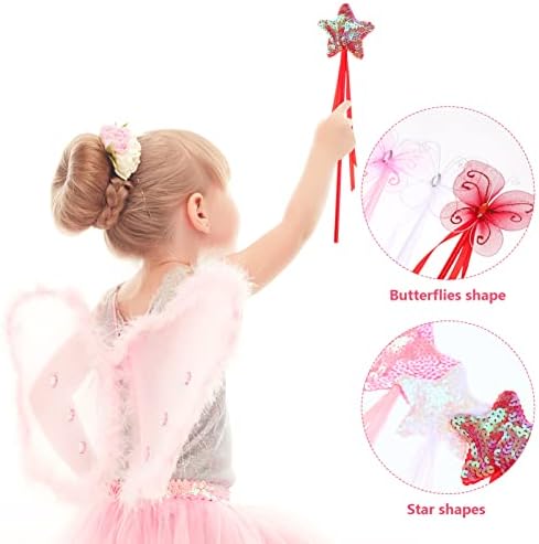 Kisangel set makeup set 6pcs Glitter Star Fairy Winds Fairy Sticks sa tassel Cat Teaser Wind igrači Cosplay princeza za djecu Djevojke