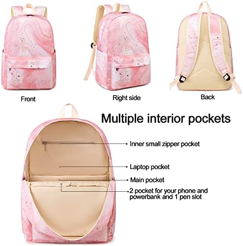 Školski ruksaci za tinejdžerke mermerne torbe za knjige Set Školska torba sa kutijom za ručak i Pernicom
