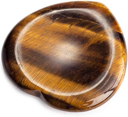 Ufeel Tiger's Eye Heart Thumb zabrinjavajući kamen - prirodni kristali za Iscjeljivanje čakri srce ljubav rezbareni polirani džepni