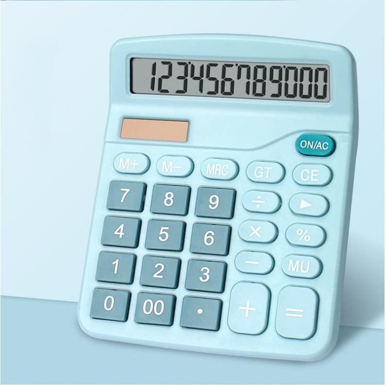 Ganfanren Blue Pink 12-znamenkasti stol solarni kalkulator Veliki veliki gumbi Financijski poslovni računovodstveni alat za školski studentski ured (boja: ružičasta, veličina
