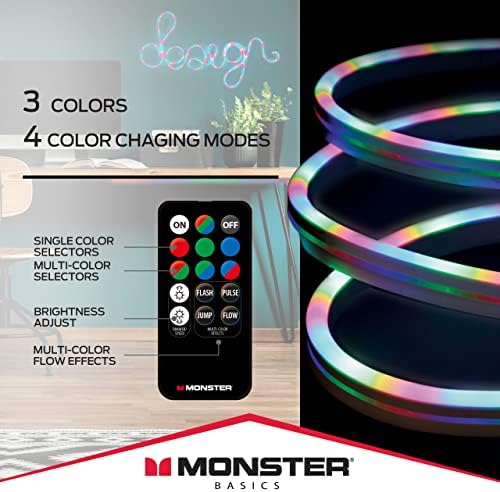 Xtreme digital LIFESTYLE ACCESSORIES 2-Pack Monster 6.5 ft RGB Tehnologija protoka boja neonska LED traka, jednostavna DIY instalacija